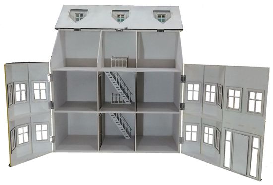 Kit Casa Delle Bambole 1:12, 8 Stanze, Città Georgiana Larga 30 Pollici – DHD1001
