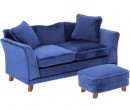 Mb0236 - Divano blu e pouf