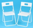 Tc0903 - Due sedie pieghevoli bianche