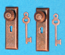 Tc0490 - Deux serrures de couleur cuivre