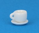 Cw7301 - Petite tasse et soucoupe blanche