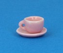 Cw7303 - Kleine rosa Tasse mit Unterteller