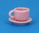 Cw7308 - Pink cup and plate