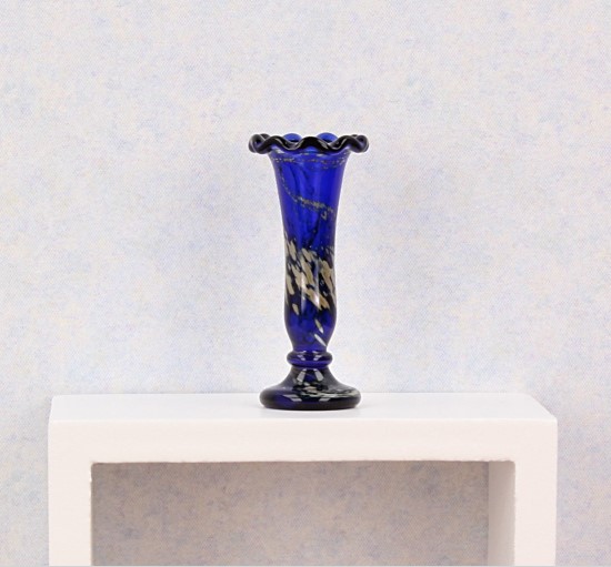 Tc0327 - Glasvase blauer Dekoration