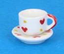 Cw7217 - Decorated plate and tea cup 