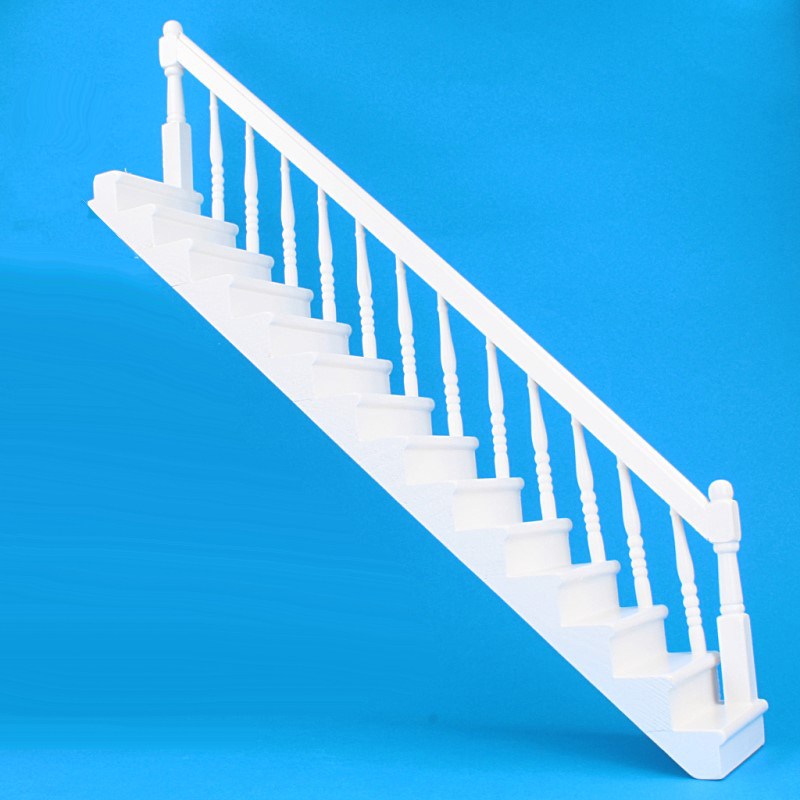 Creal 798361 Treppe mit Geländer weiss 1:12 für Puppenhaus NEU # 