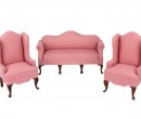Cj0063 - Set of pink sofas