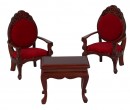 Mb0214 - Deux chaises avec une petite table