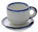 Cw7210 - Decorated plate and tea cup 
