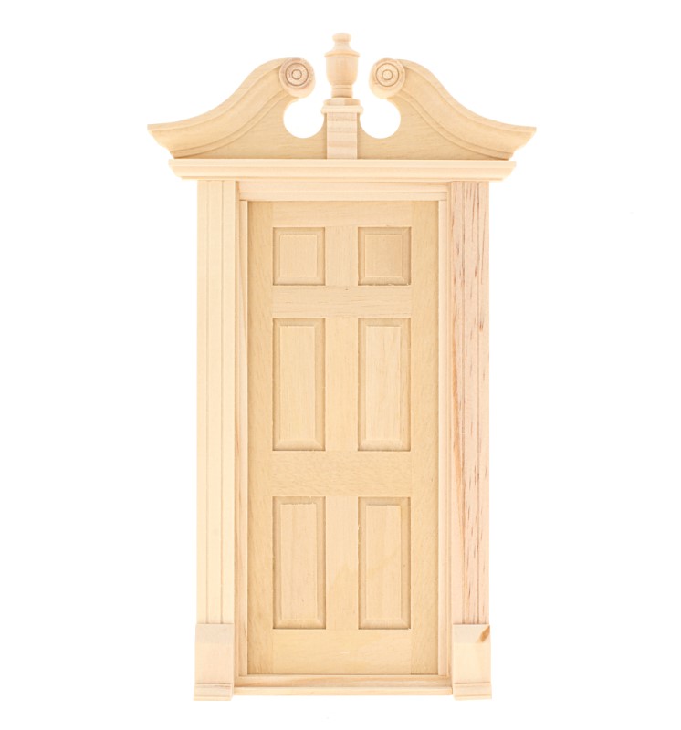 1:12 Puppenhaus 4-Panel Tür Miniatur Haustür Sicherheitstür Eingangstür 