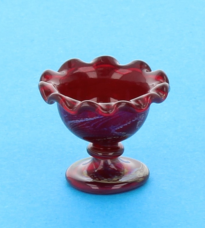 Tc1382 - Coupe à fruits décorée en rouge