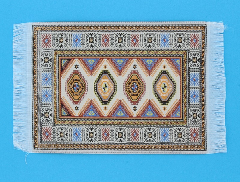 Teppich mit bunten Streifen Miniatur für´s Puppenhaus 16 x 10,5 cm 1:12 T46 