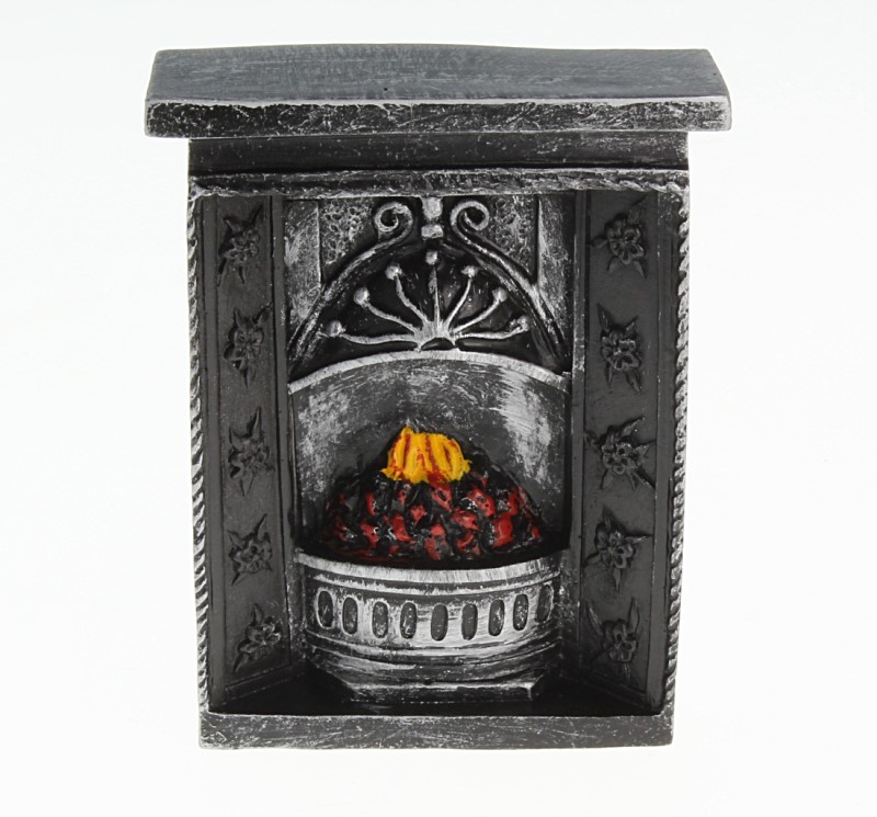 Véritable Noir Marbre 1:12th Scale miniature/Maison de poupées cheminée foyer 