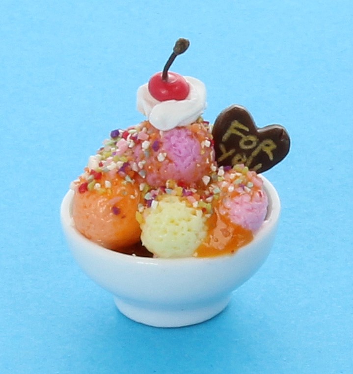Puppenhaus Miniatur Oreo Und Kirsche Eiscreme Eisbecher IN Ein Glas 