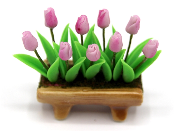 Tc0910 - Pot de fleurs avec tulipes 