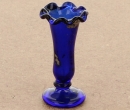 Tc0327 - Glasvase blauer Dekoration