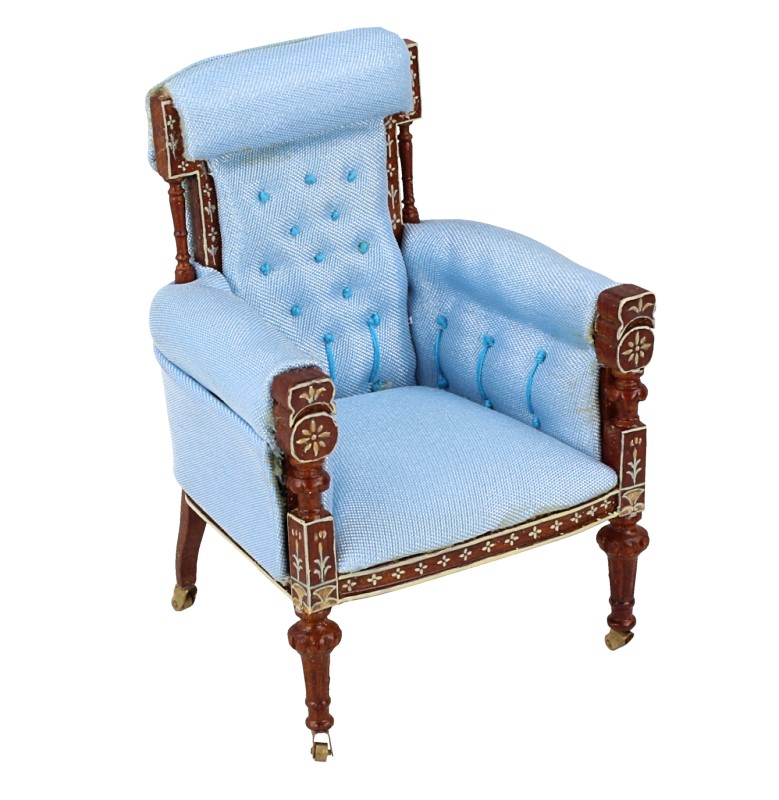 Ou0039 - Blue chair with wheels