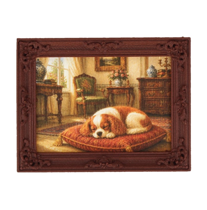 Tc1370 - Tableau avec un chien endormi