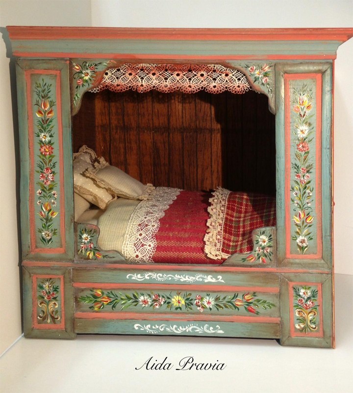 Cama en miniatura acabada
