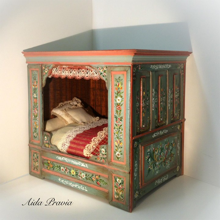 Cama en miniatura acabada